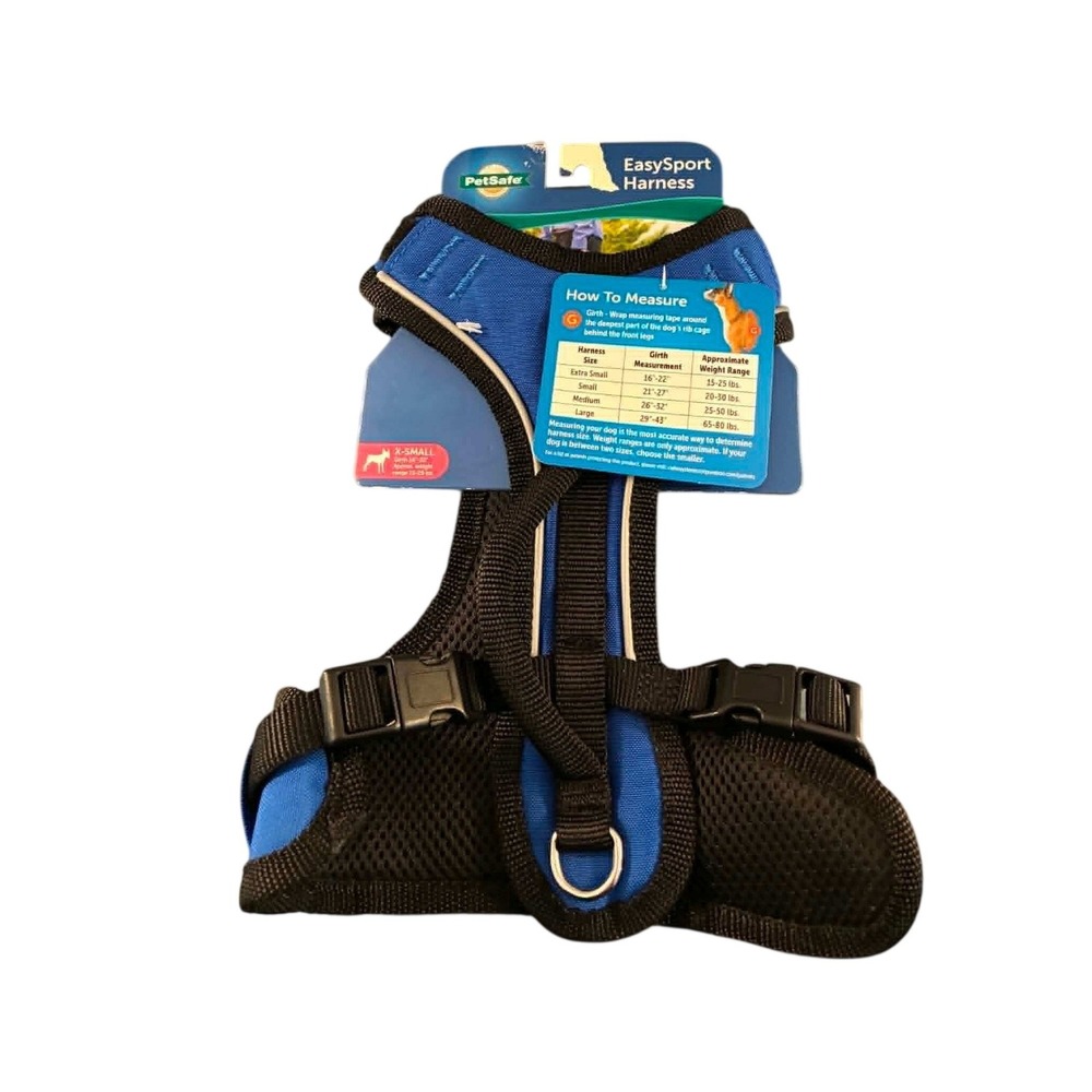 PetSafe EasySport‎ Harness Dog XS Blue New Reflective Padded Mesh ESPH-XS-BLUE